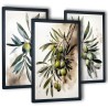 3 obrazy do kuchni jadalni w ramach gałązka oliwna